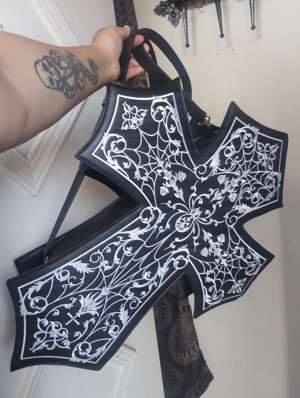 Dolls Kill Widow Large Cross Weekender Bag NWT🖤🥀